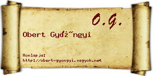 Obert Gyöngyi névjegykártya